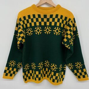 Vintage 100% Worsted Wool‎ Sweater Size M L Peerless Richards Greenwich Ski Moto